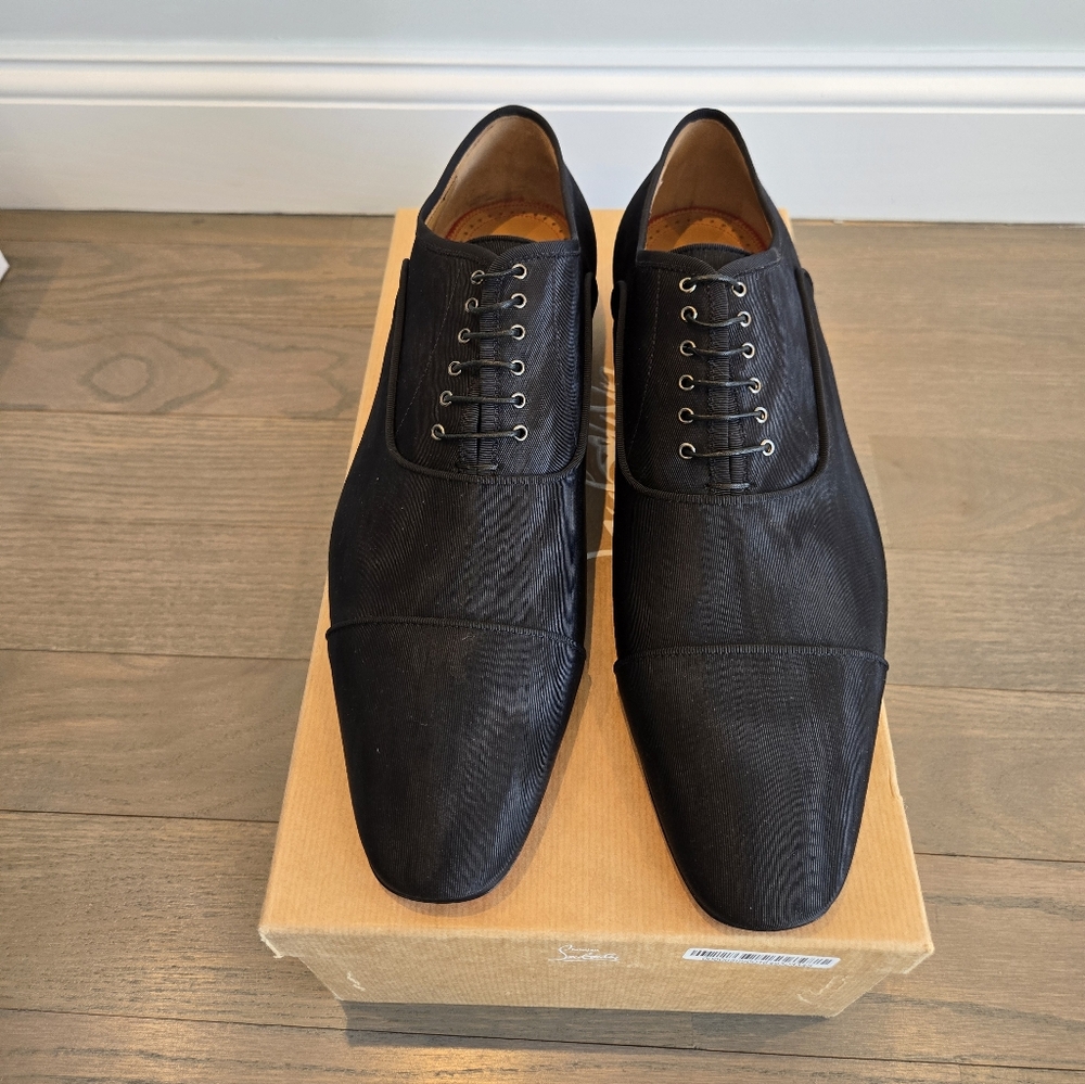 $1145 Christian Louboutin GREGGYROCKS Spiked Heel Oxford Loafers EU 45 US 12 NIB - Picture 6 of 11